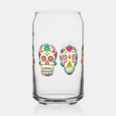 Sugar Skulls Illustratie Gepersonaliseerd Blikvorm Glas (Links)