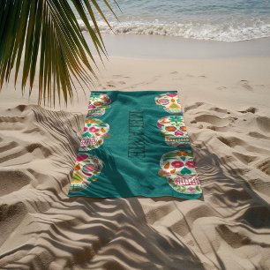Sugar Skulls Illustratie Gepersonaliseerd Strandlaken
