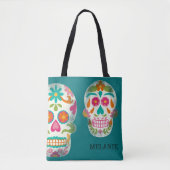 Sugar Skulls Illustratie Gepersonaliseerd Tote Bag (Voorkant)