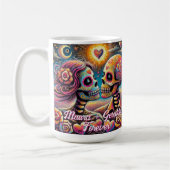 Sugar Skulls in Love Chalk Pastel Personalized Koffiemok (Links)