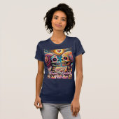 Sugar Skulls in Love Chalk Pastel Personalized T-shirt (Voorkant volledig)