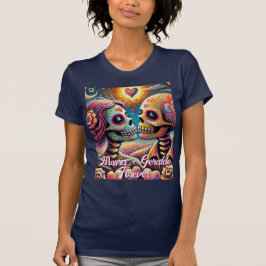 Sugar Skulls in Love Chalk Pastel Personalized T-shirt