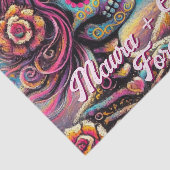 Sugar Skulls in Love Gepersonaliseerde Decoupage Tissuepapier (Detail)