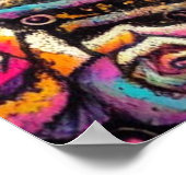 Sugar Skulls in Love Impressionistische Chalk Past Poster (Hoek)