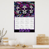 Sugar Skulls in Space 2025 Kalender Poster (Keuken)