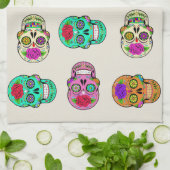 Sugar Skulls Keukenhanddoeken (Gevouwen)