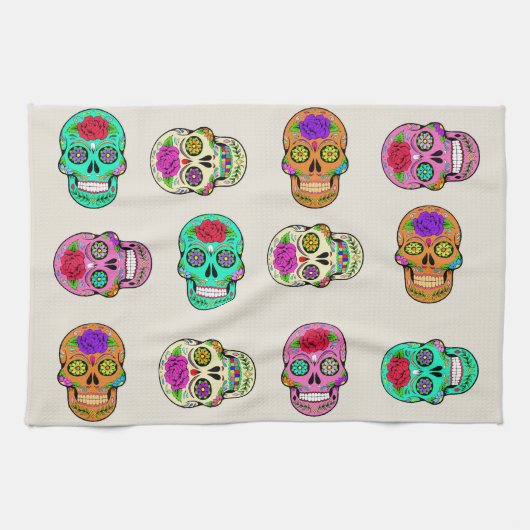 Sugar Skulls Keukenhanddoeken (Horizontaal)
