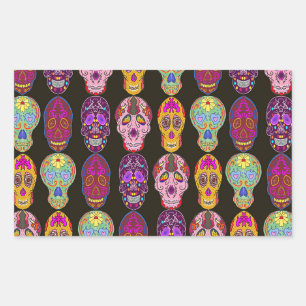 Sugar Skulls Patroon in 5 verschillende stijlen Rechthoekige Sticker