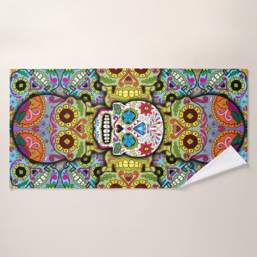 Sugar Skulls Pattern Badhanddoek (Badhanddoek)