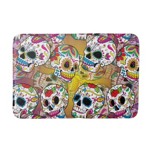 Sugar Skulls Pattern Badmat (Voorkant)