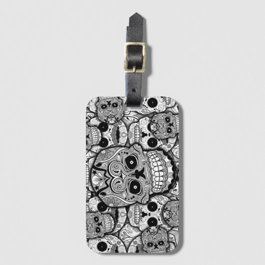Sugar Skulls Pattern Bagagelabel (Voorkant (verticaal))