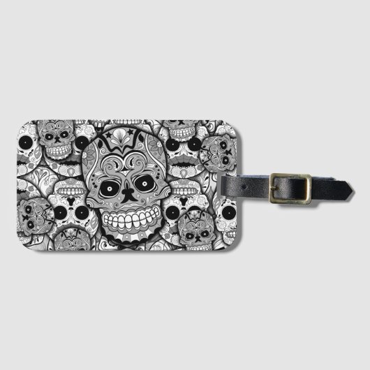 Sugar Skulls Pattern Bagagelabel (Voorkant (horizontaal))