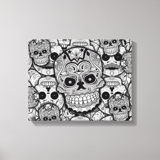 Sugar Skulls Pattern Canvas Afdruk (Voorkant)