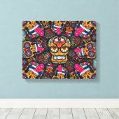 Sugar Skulls Pattern Canvas Afdruk (Insitu (Houten vloer))