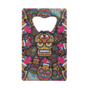 Sugar Skulls Pattern Creditkaart Flessenopener