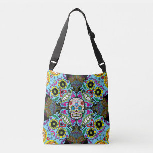 Sugar Skulls Pattern Crossbody Tas
