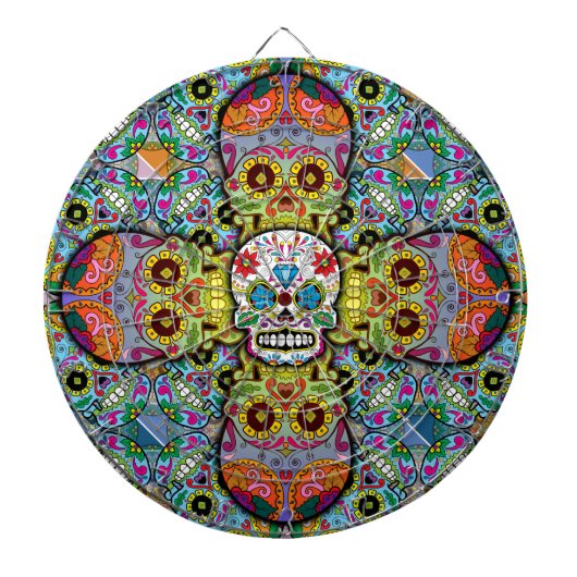 Sugar Skulls Pattern Dartbord (Voorkant)
