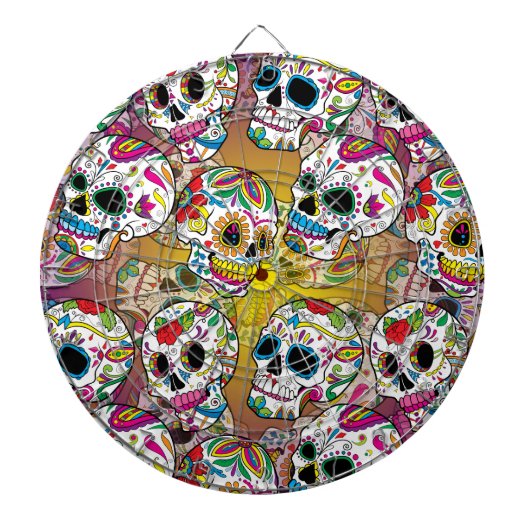 Sugar Skulls Pattern Dartbord (Voorkant)