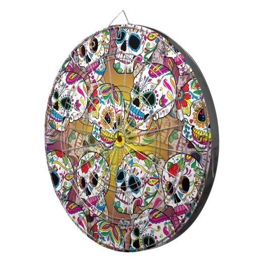 Sugar Skulls Pattern Dartbord (Voorkant Rechts)