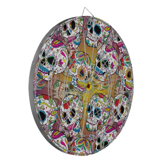 Sugar Skulls Pattern Dartbord (Voorkant Links)