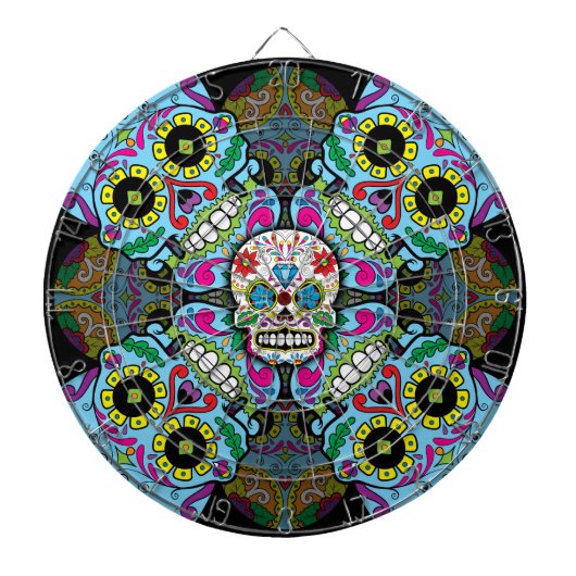 Sugar Skulls Pattern Dartbord (Voorkant)