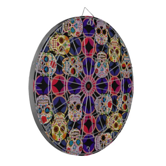 Sugar Skulls Pattern Dartbord (Voorkant Links)
