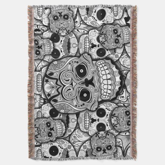 Sugar Skulls Pattern Deken (Voorkant Verticaal)