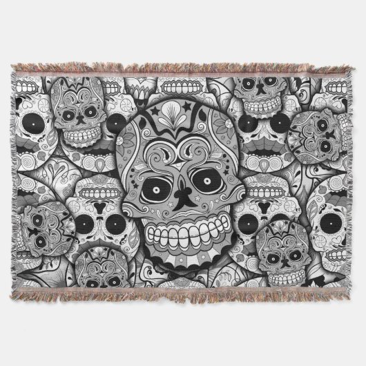 Sugar Skulls Pattern Deken (Voorkant)