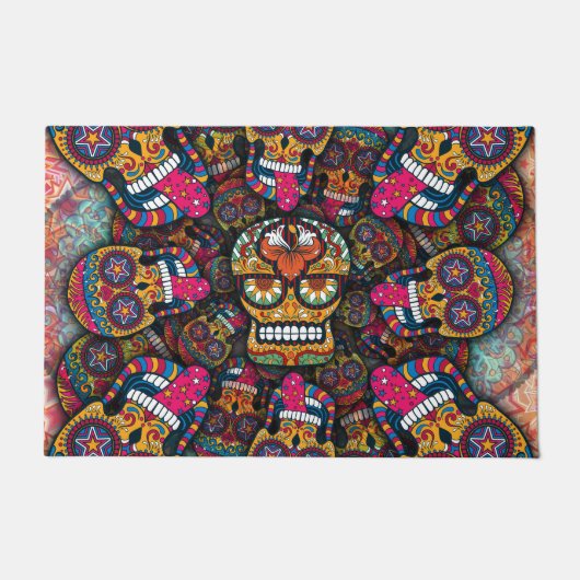 Sugar Skulls Pattern Deurmat (Voorkant)