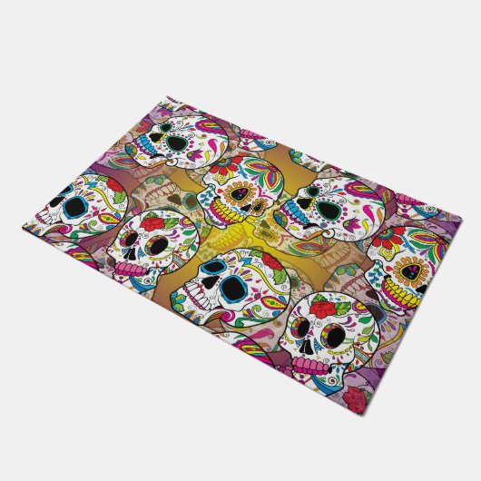Sugar Skulls Pattern Deurmat (Schuin)