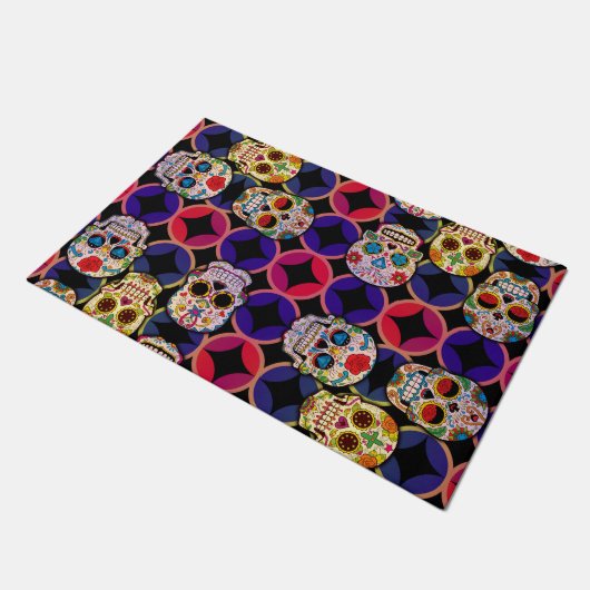 Sugar Skulls Pattern Deurmat (Schuin)