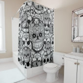 Sugar Skulls Pattern Douchegordijn (In situ)