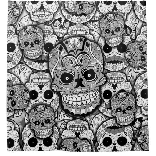 Sugar Skulls Pattern Douchegordijn (Voorkant)