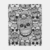 Sugar Skulls Pattern Fleece Deken (Voorkant)