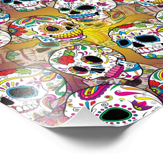 Sugar Skulls Pattern Foto Afdruk (Hoek)