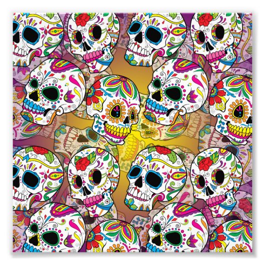 Sugar Skulls Pattern Foto Afdruk (Voorkant)