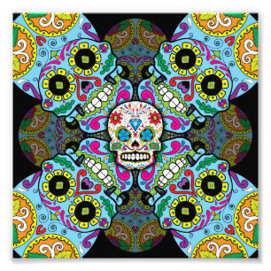 Sugar Skulls Pattern Foto Afdruk