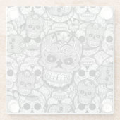 Sugar Skulls Pattern Glazen Onderzetter (Achterkant)