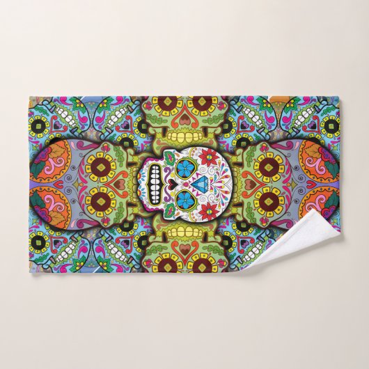Sugar Skulls Pattern Handdoek (Handdoek)