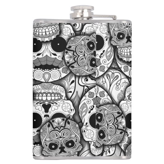 Sugar Skulls Pattern Heupfles (Achterkant)