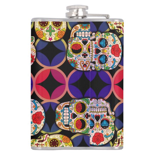 Sugar Skulls Pattern Heupfles (Achterkant)
