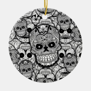 Sugar Skulls Pattern Keramisch Ornament