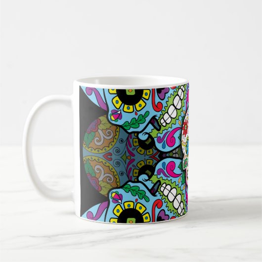 Sugar Skulls Pattern Koffiemok (Links)