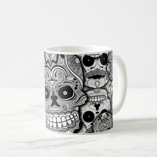 Sugar Skulls Pattern Koffiemok (Voorkant rechts)