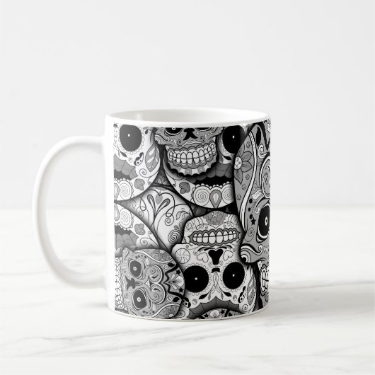 Sugar Skulls Pattern Koffiemok (Links)