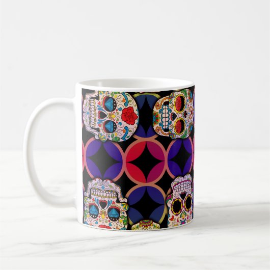 Sugar Skulls Pattern Koffiemok (Links)