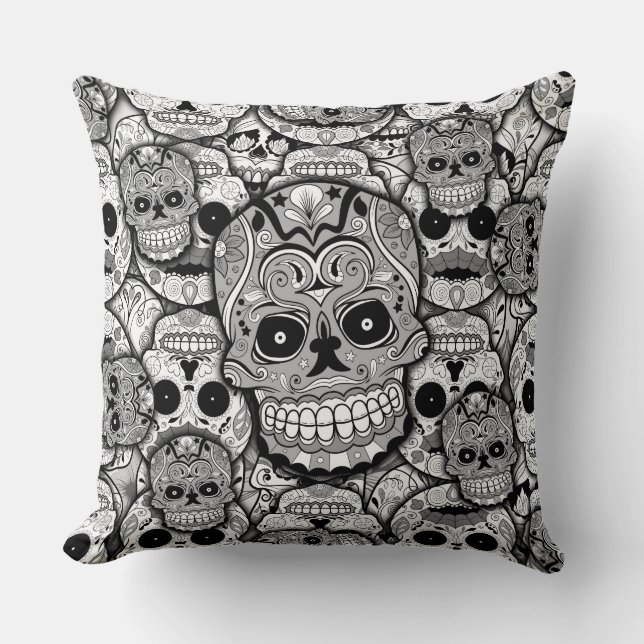 Sugar Skulls Pattern Kussen (Voorkant)