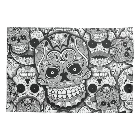 Sugar Skulls Pattern Kussensloop (Achterkant)