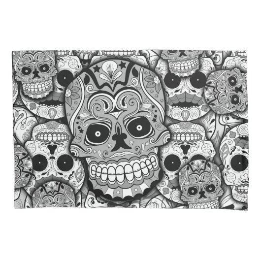 Sugar Skulls Pattern Kussensloop (Voorkant)