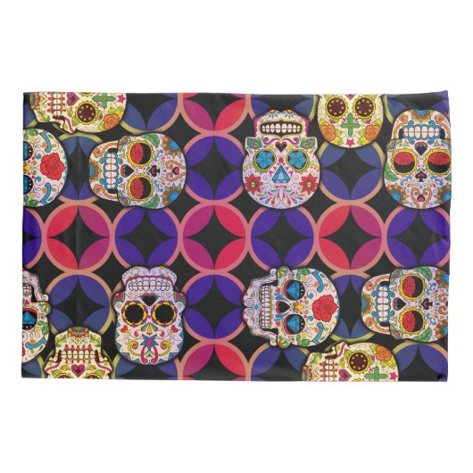 Sugar Skulls Pattern Kussensloop (Achterkant)